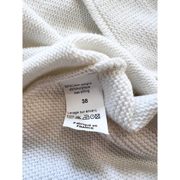 Never Worn Royal Mer White Nautical Knit Sweater Made in France Sz 38 Small - Picture 9 of 9